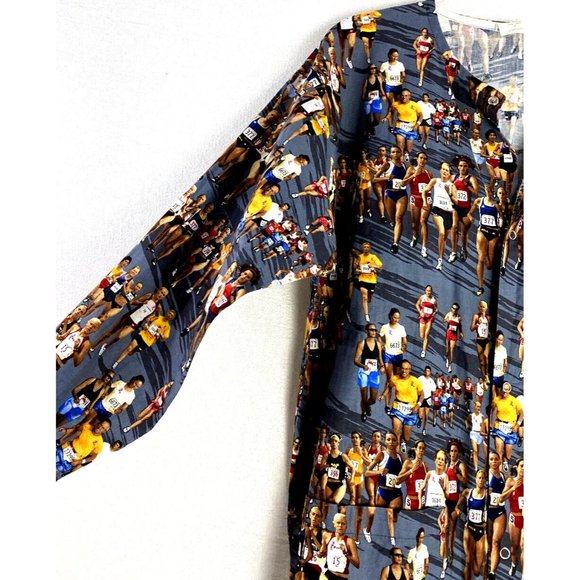 Marathon Running Jogging Sz S Full Button L/S Nurse Medical Vet Scrub Uniform - Picture 2 of 9